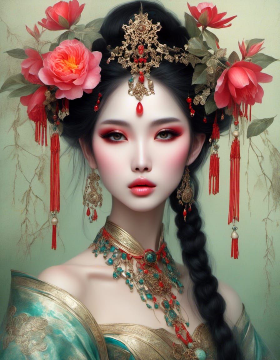 Asian Beauty Portrait with Sharp Focus