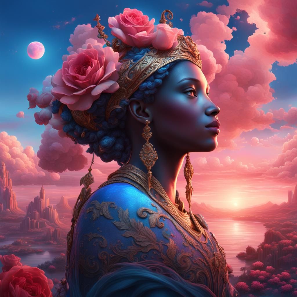 Rose and Azure Venus: Detailed Matte Painting