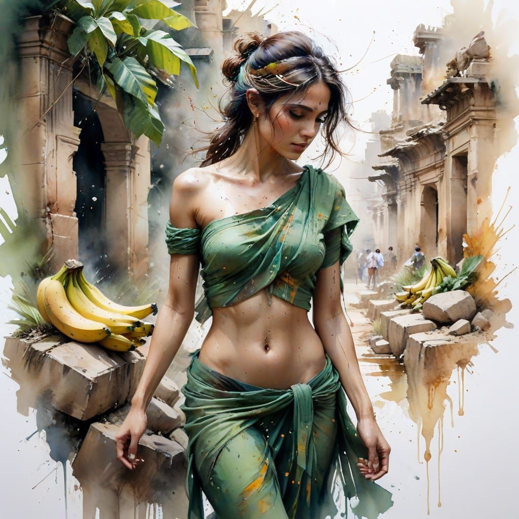 Vivid Hampi Landscape with Royal Enclosures and Temples