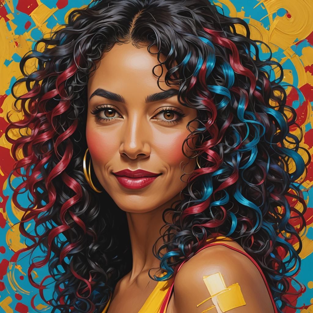 Woman Portrait with Vibrant Color Palette