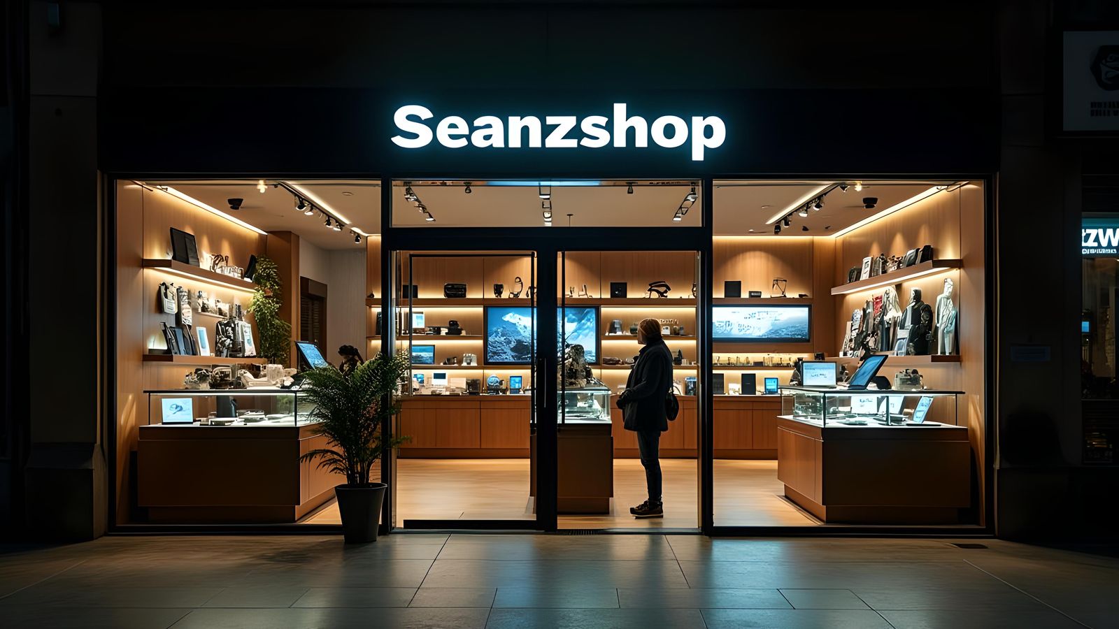 Stunning Gadget Storefront in Cinematic Style