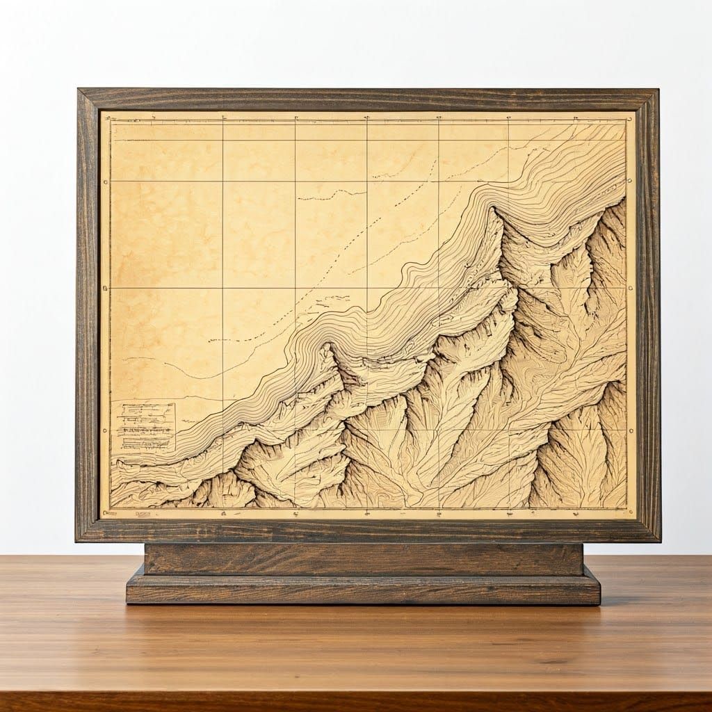 Himalayan Mountain Range Contour Map in Cartographer Style