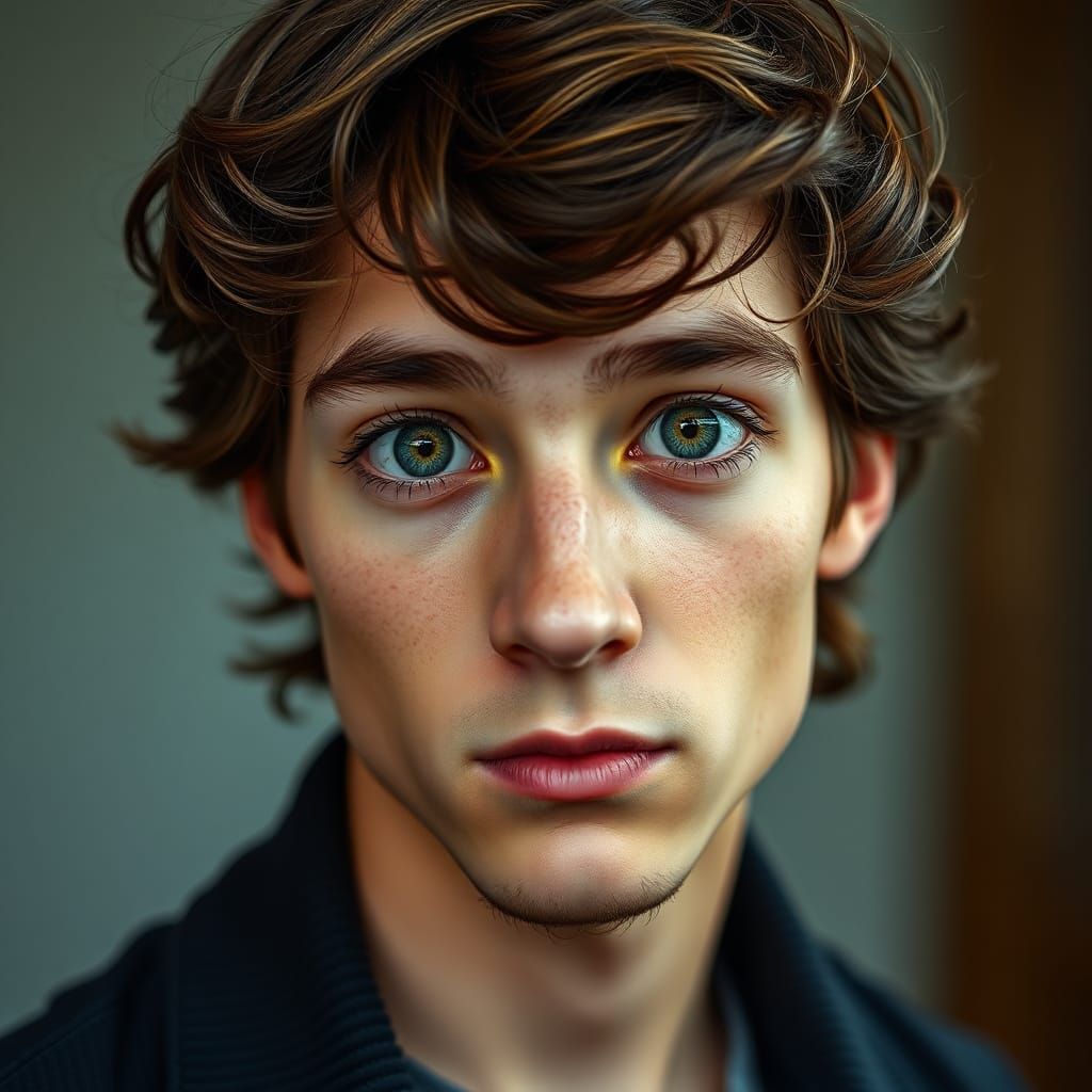 Handsome Young Man Portrait in Comic Book Style