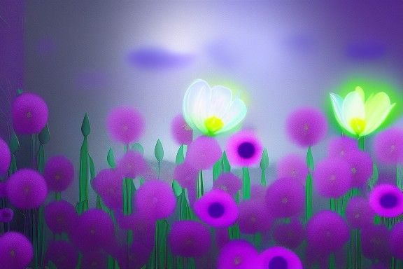 Glowing Flowers: Detailed Matte Painting