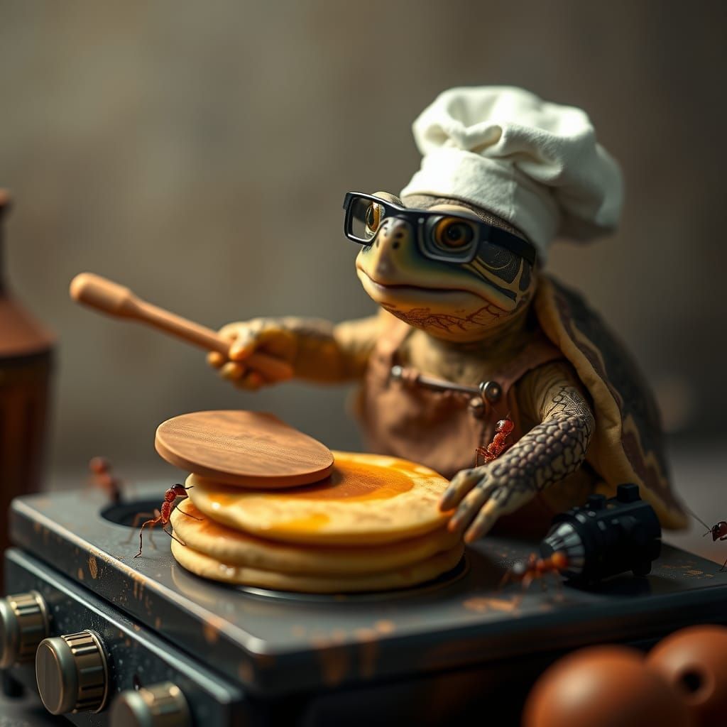 Turtle Chef Hosts Cooking Show: Cinematic Still
