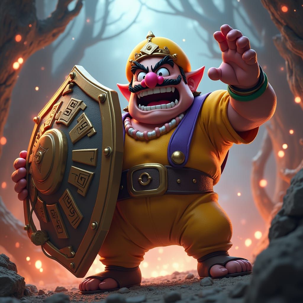 Wario's Maniacal Laughter in Fantasy Concept Art