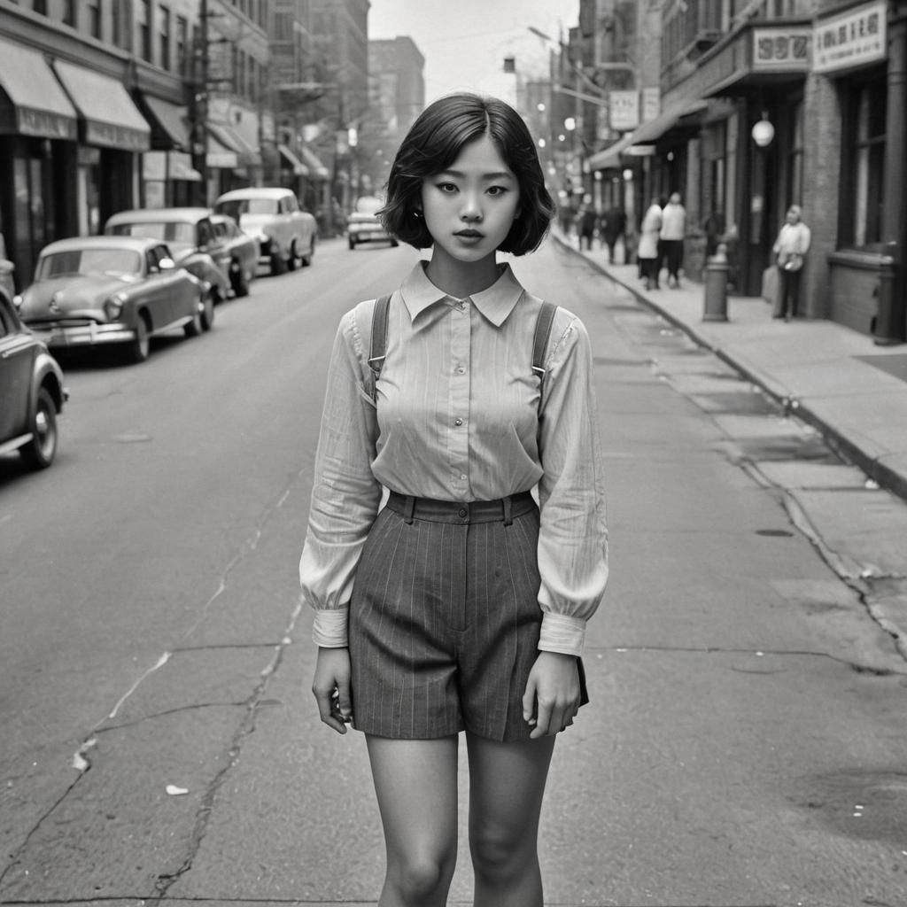 Vintage Monochrome Teenager in 1920s Chicago