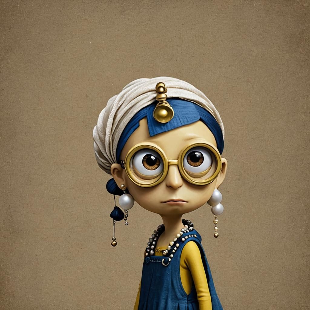 Minion x a girl with a pearl earring
