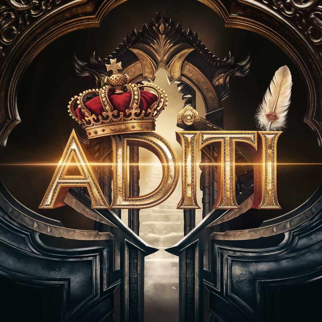 Movie Poster Featuring "Aditi" in Gold and Silver