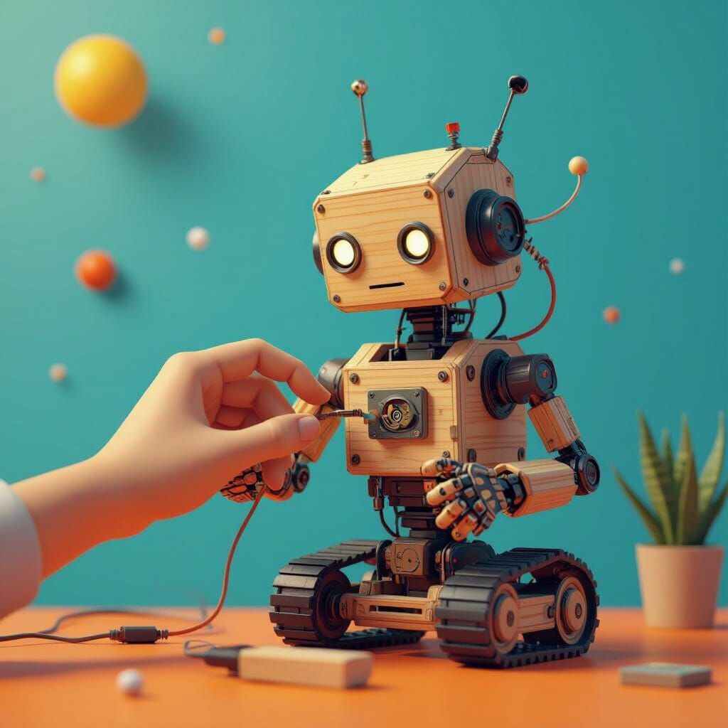 Assembling a Robot: Digital and Realistic Elements