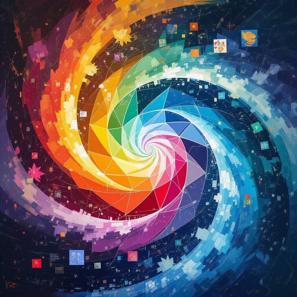 AI Self-Portrait as Abstract Digital Art