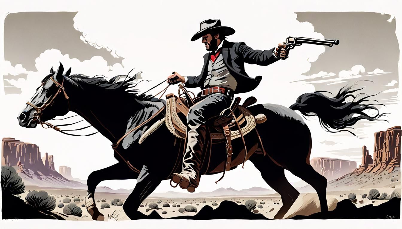 Wild West Characters in Roy Lichtenstein Style