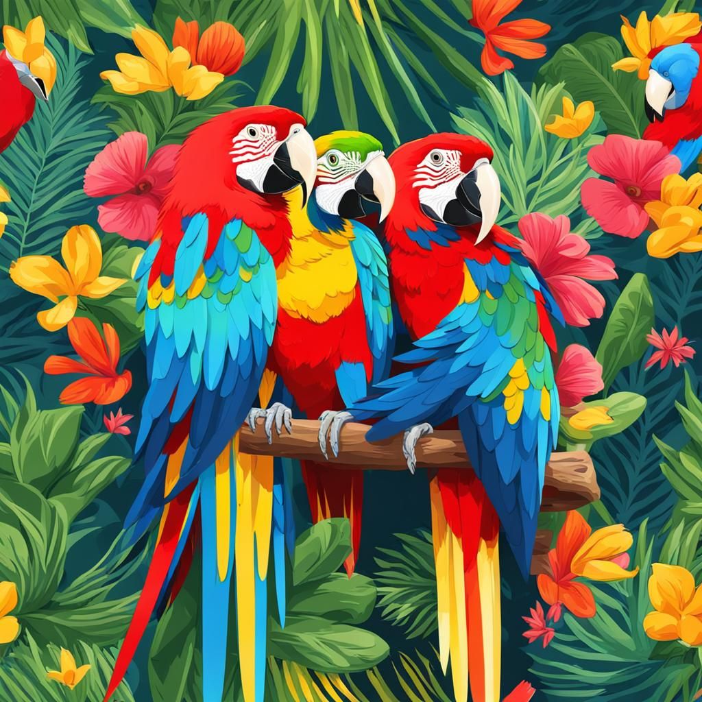 Colorful macaw parrot