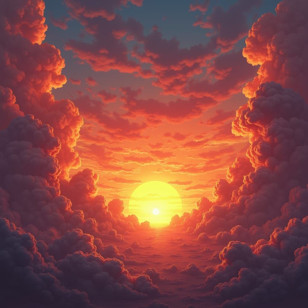 Vibrant Sunset Matte Painting in Unreal Engine 5