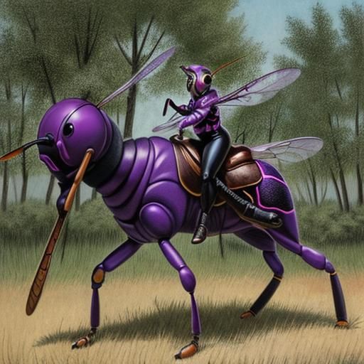 Giant Purple Wasp Cavalry Soldier