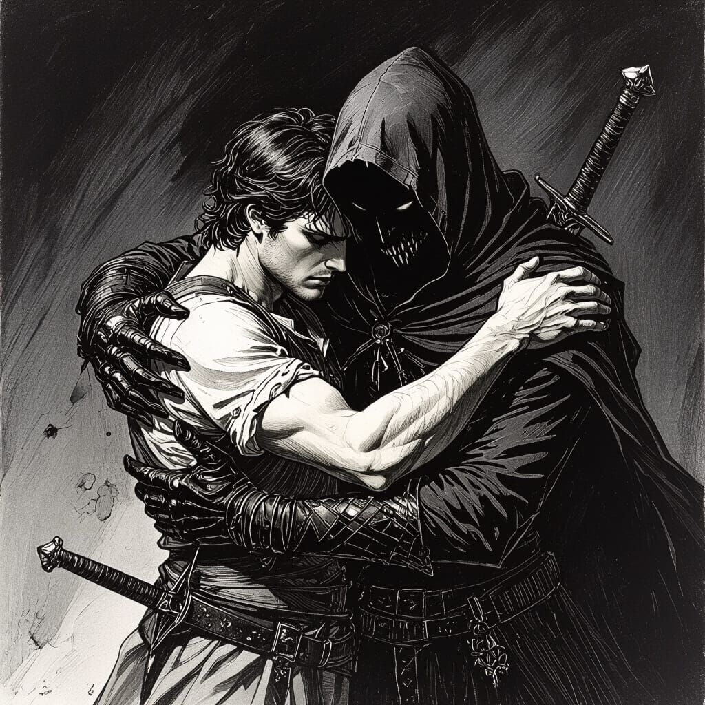 Betrayal: Friends Stabbed in the Back on Dark Background