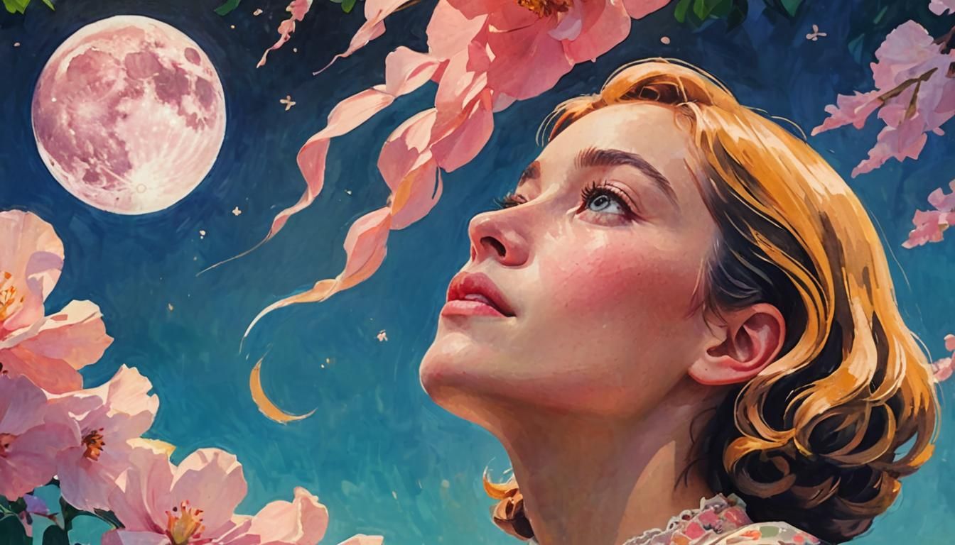 Impressionist Portrait of a Girl in Garden