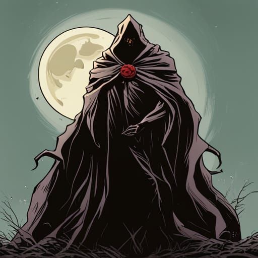 Gothic Horror Nazgûl in Crimson Rose Garden