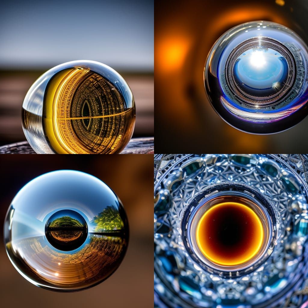 Glass Egg Black Hole: Hyperrealistic Still Life