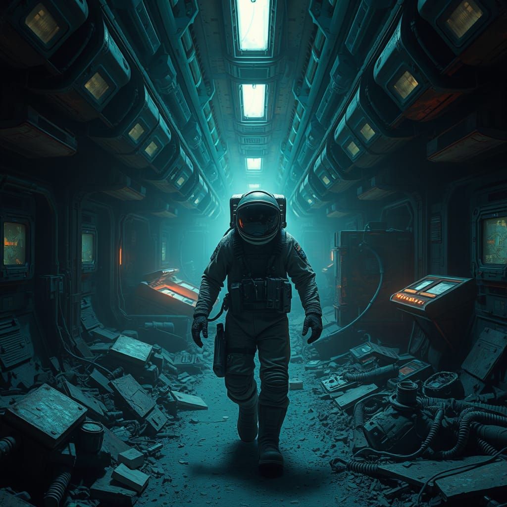 Survivor Explores Abandoned Alien Spacecraft on Desolate Pla...