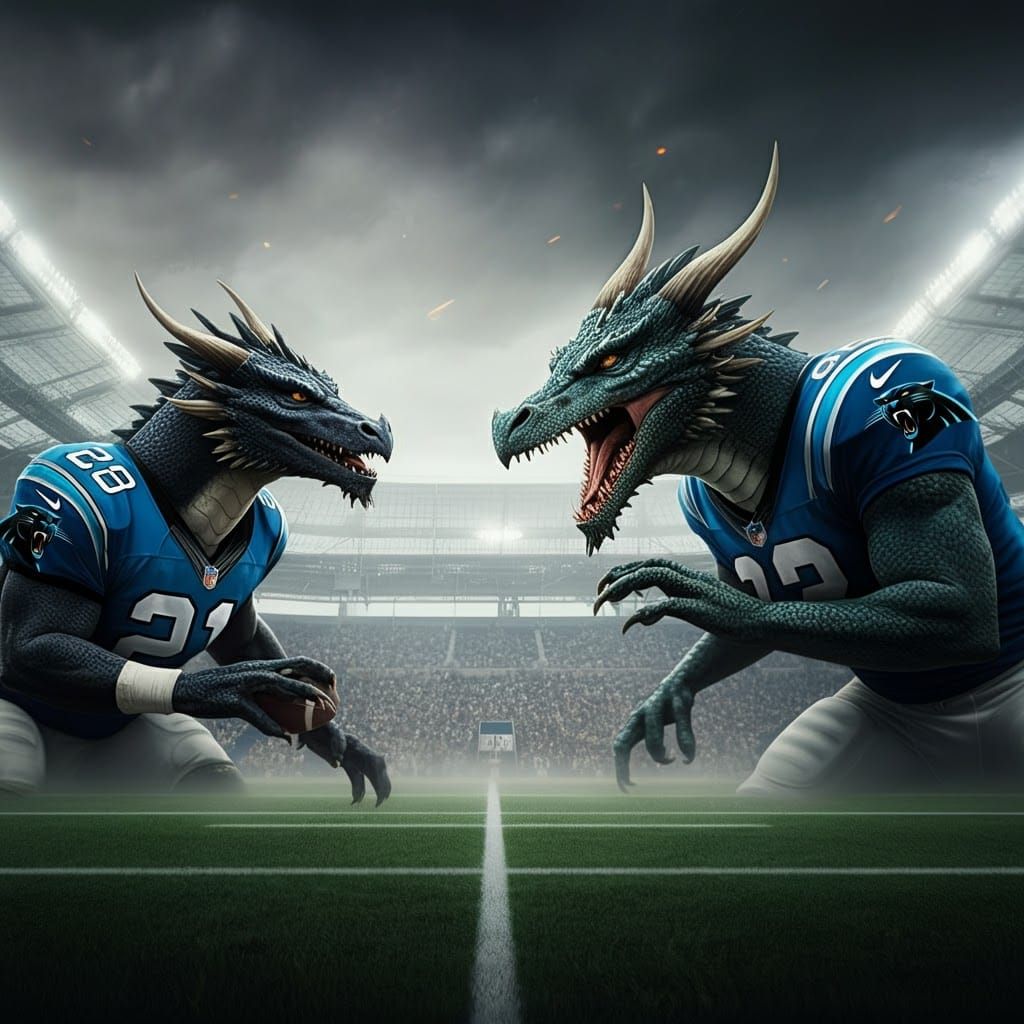 Dragons Play Football in a Hyper-Realistic 3D Render