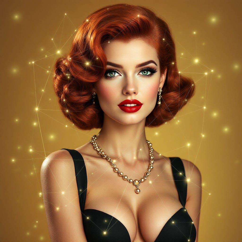 1950s Pin-Up with Neural Network Overlay