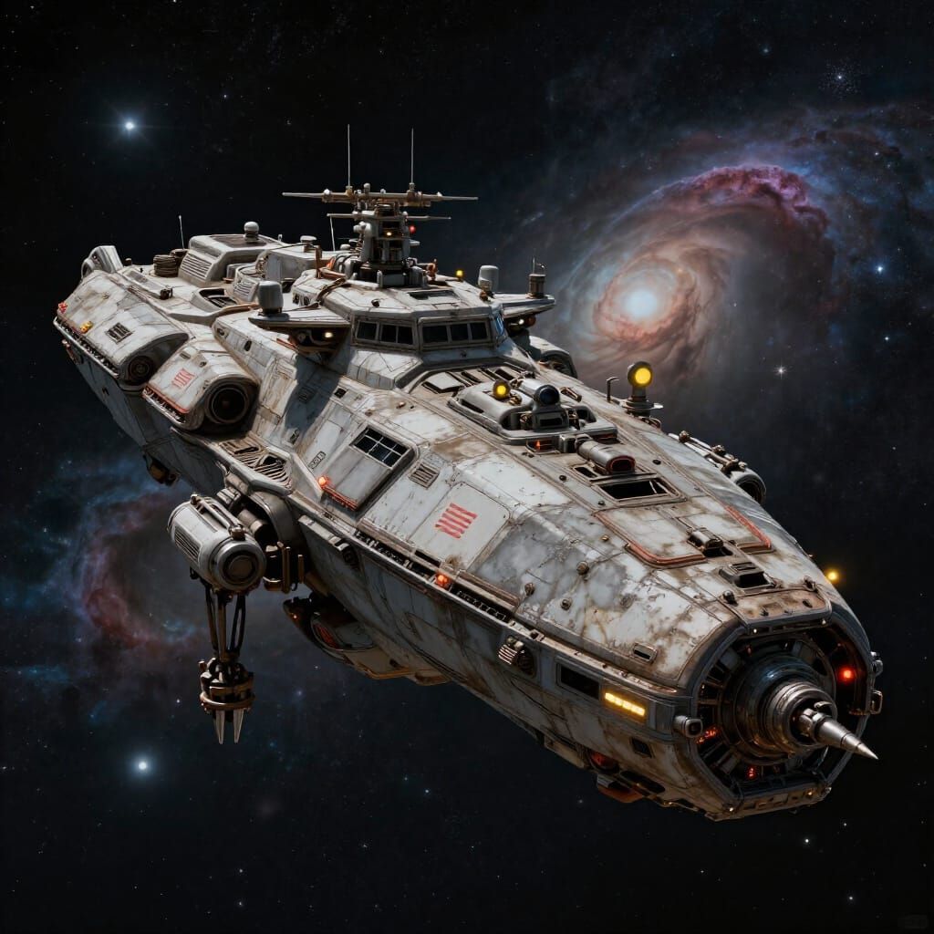 Massive Salvage Spaceship in Deep Space