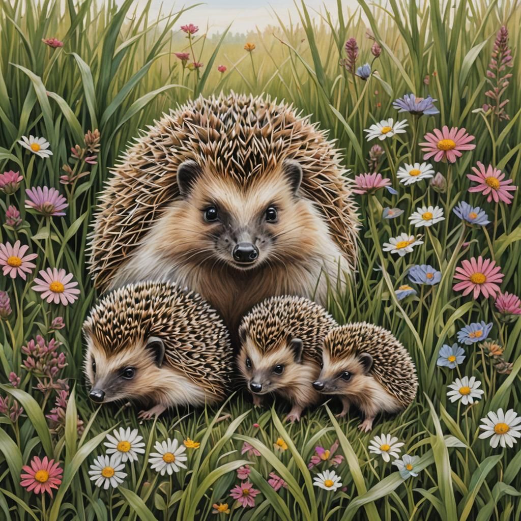 Igel (Buntstift Zeichnung)