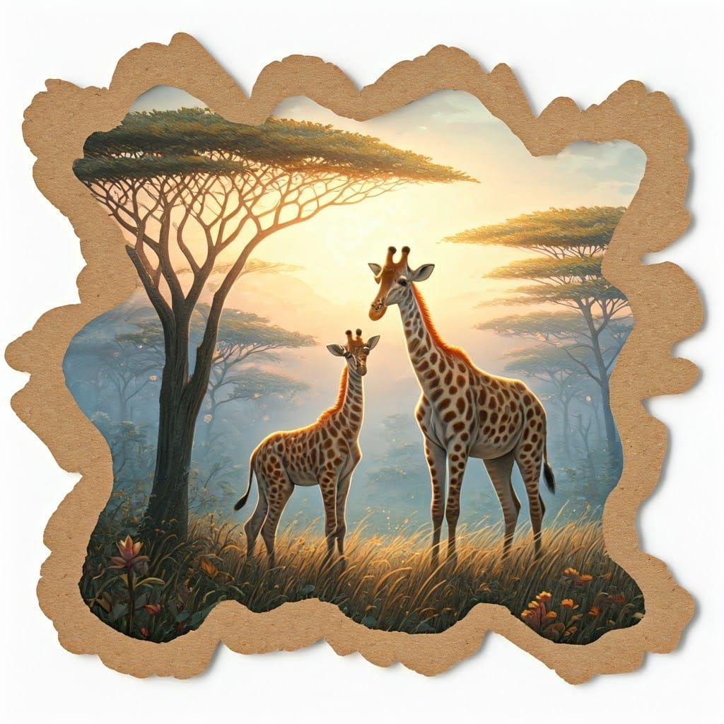 Girafes Éthériennes dans la Savane Fantastique