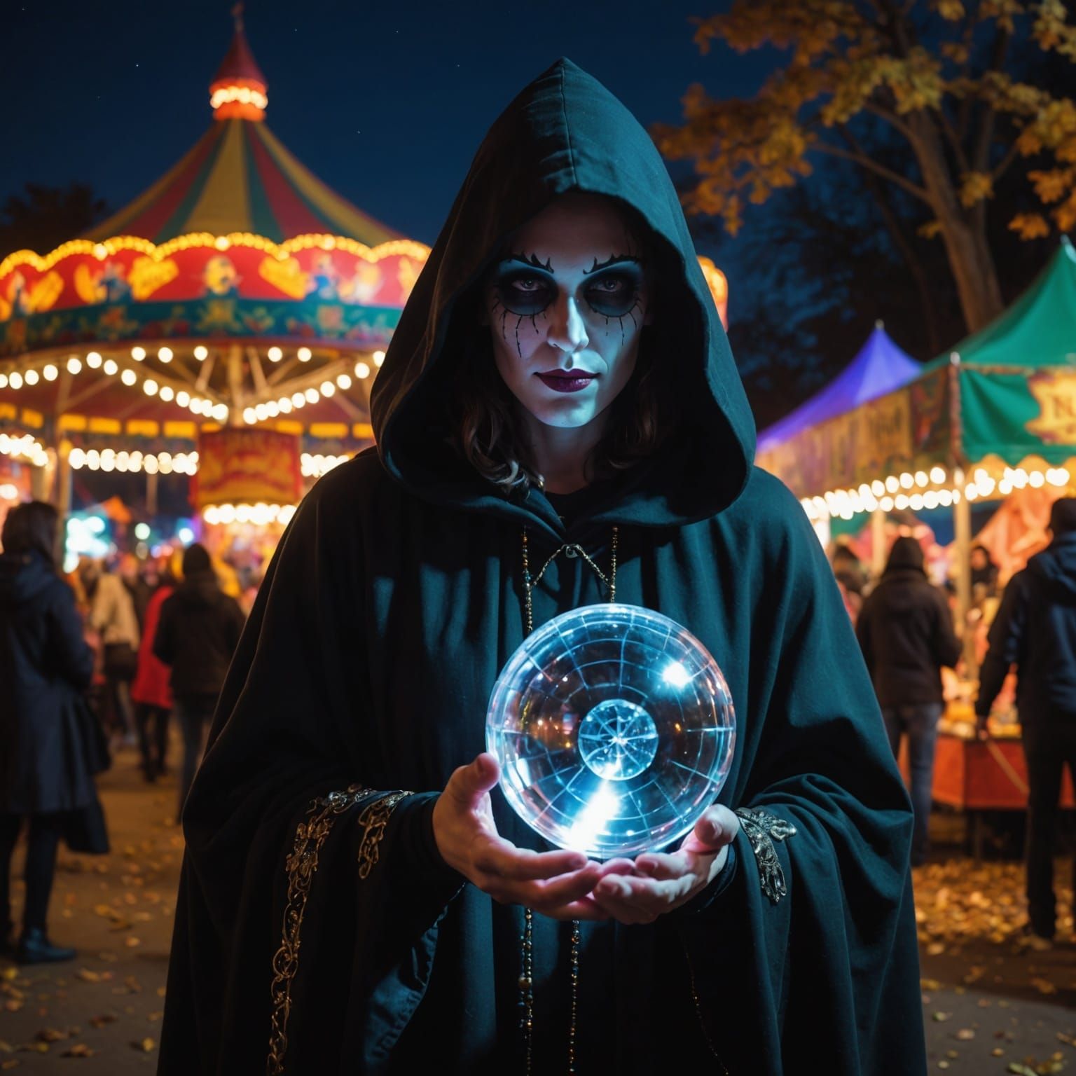 Mystical Fall Festival Carnival at Night
