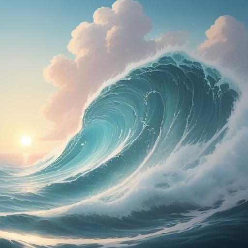 Anime Ocean Waves: Japanese Manga Style