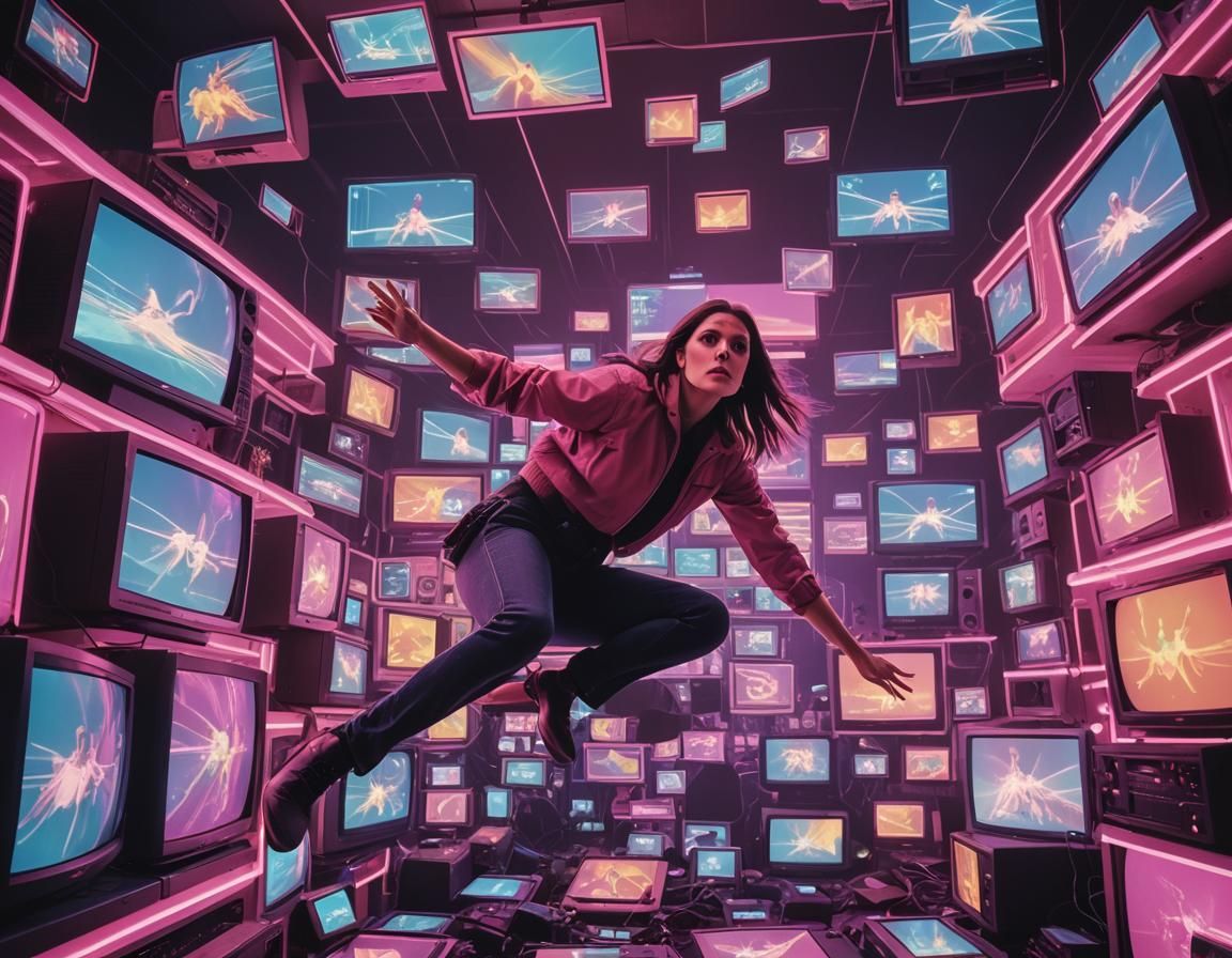 Morgan Webb in Zero Gravity with Neon TVs