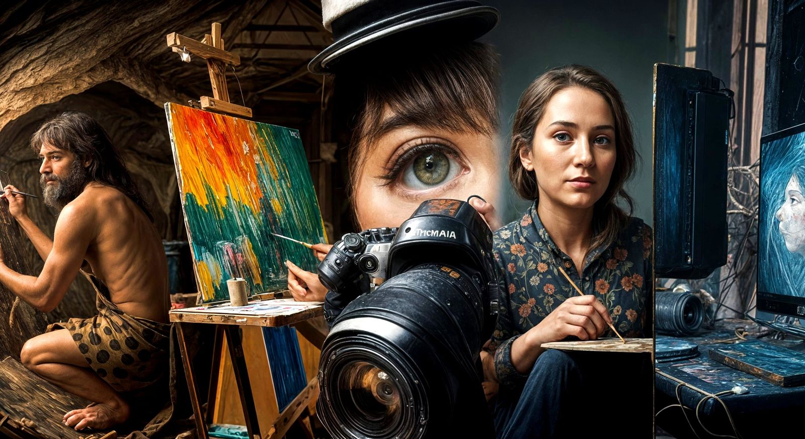 Photographer's View Through Camera Lens Close-Up