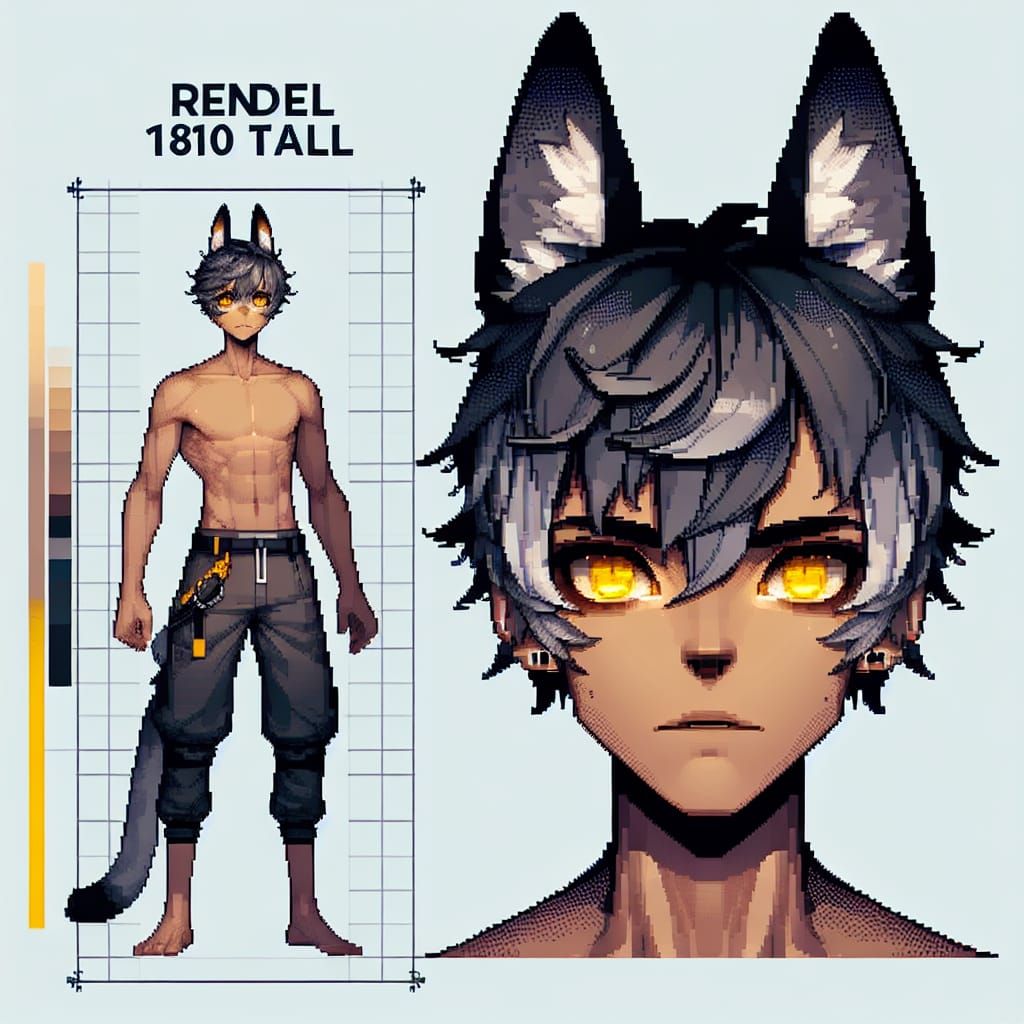 Pixel Art Androgynous Humanoid in Post-Apocalyptic World