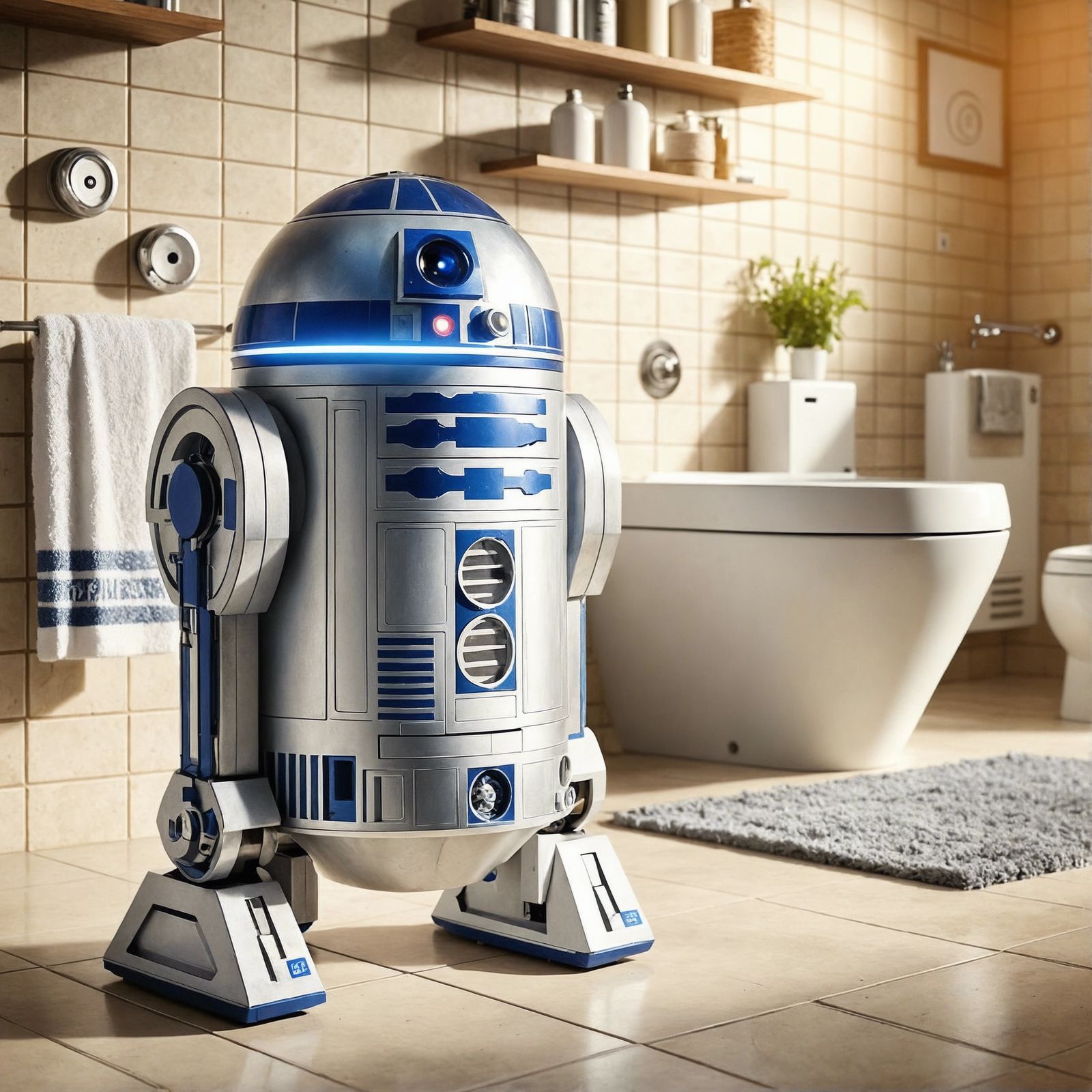 Autonomous Robot in a Modern Bathroom