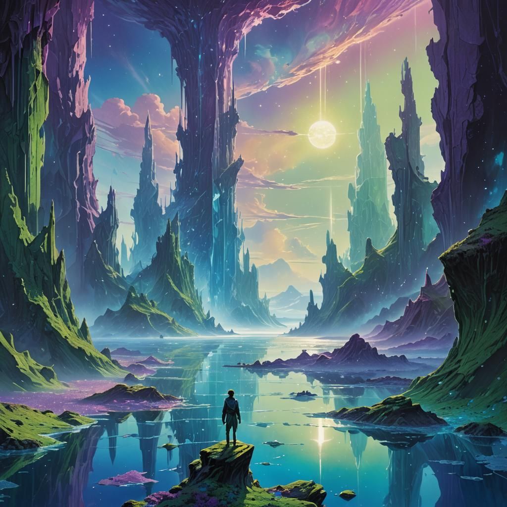 Glass Sea Fantasy Landscape in Roger Dean Style