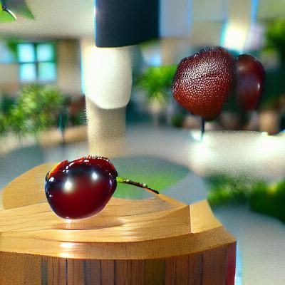 Giant Cherry in Photorealistic 3D Rendering