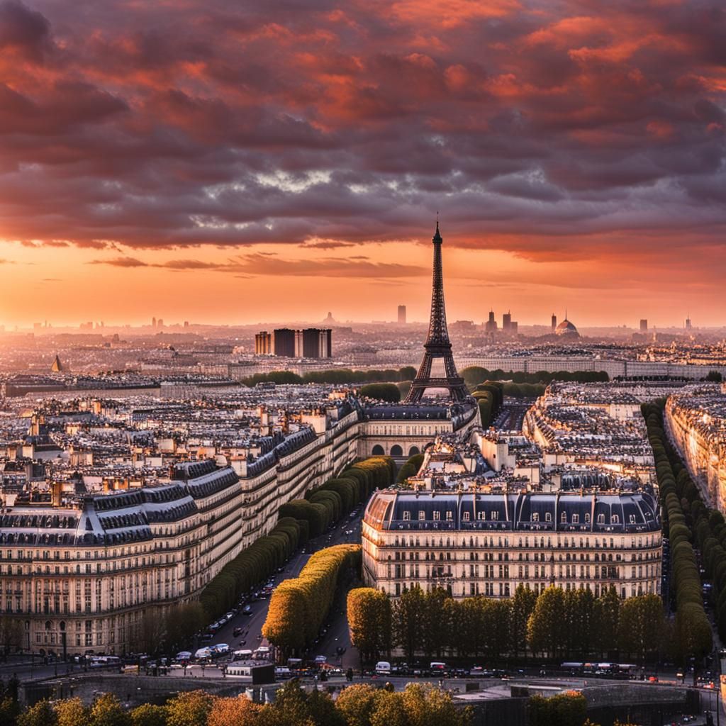 Paris Sunset: Golden Hour Over the City
