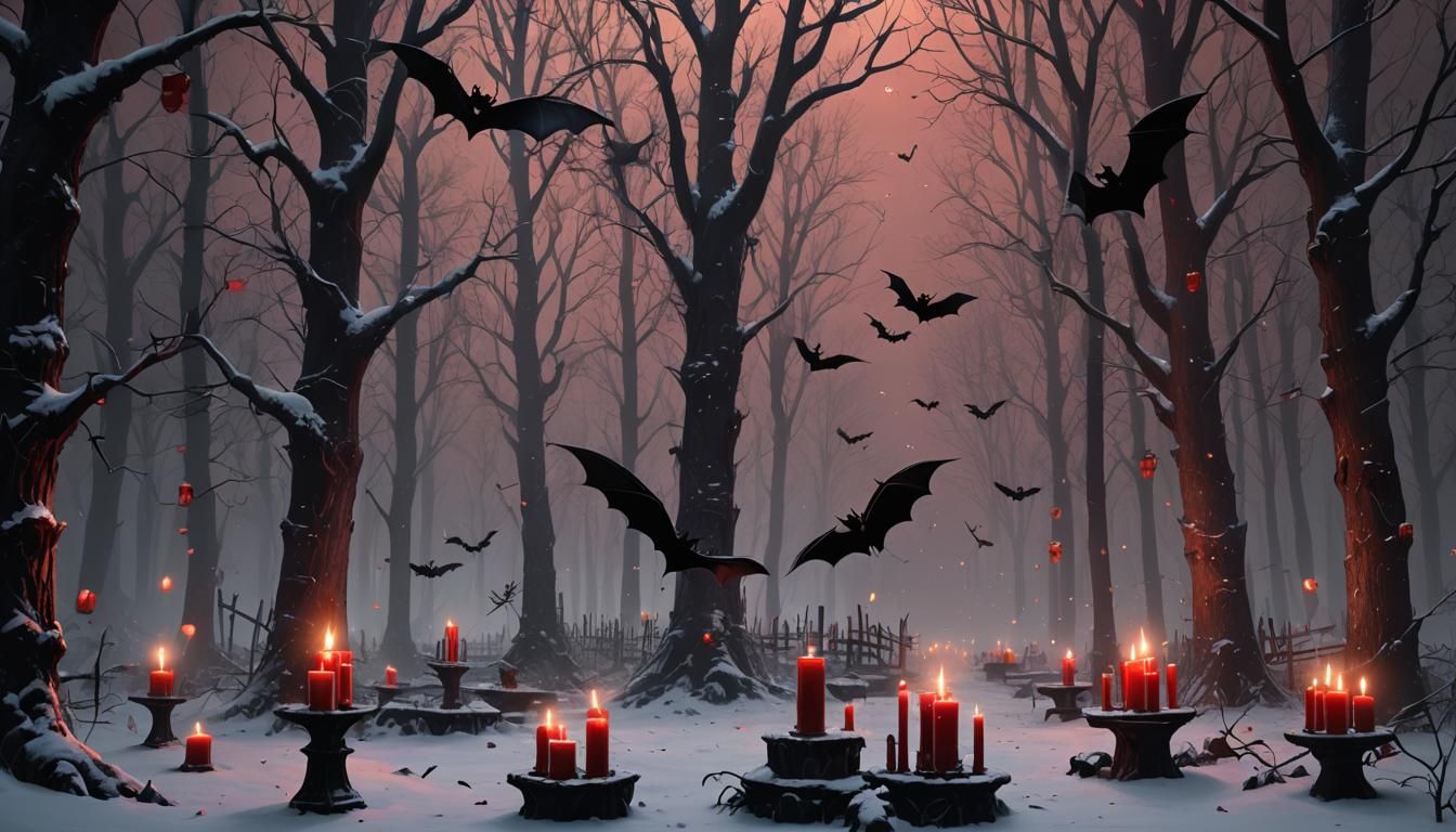 Eerie Gothic Christmas Scene in Digital Art