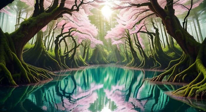 Hyperrealistic Tree Monster Portrait in Golden Forest