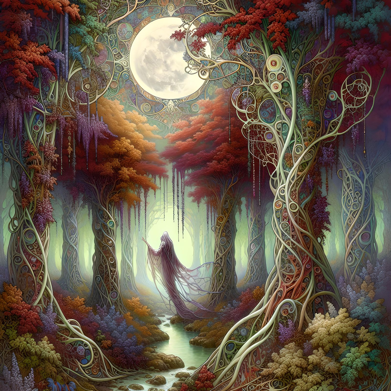 Magical Autumn Forest: An Art Nouveau Masterpiece