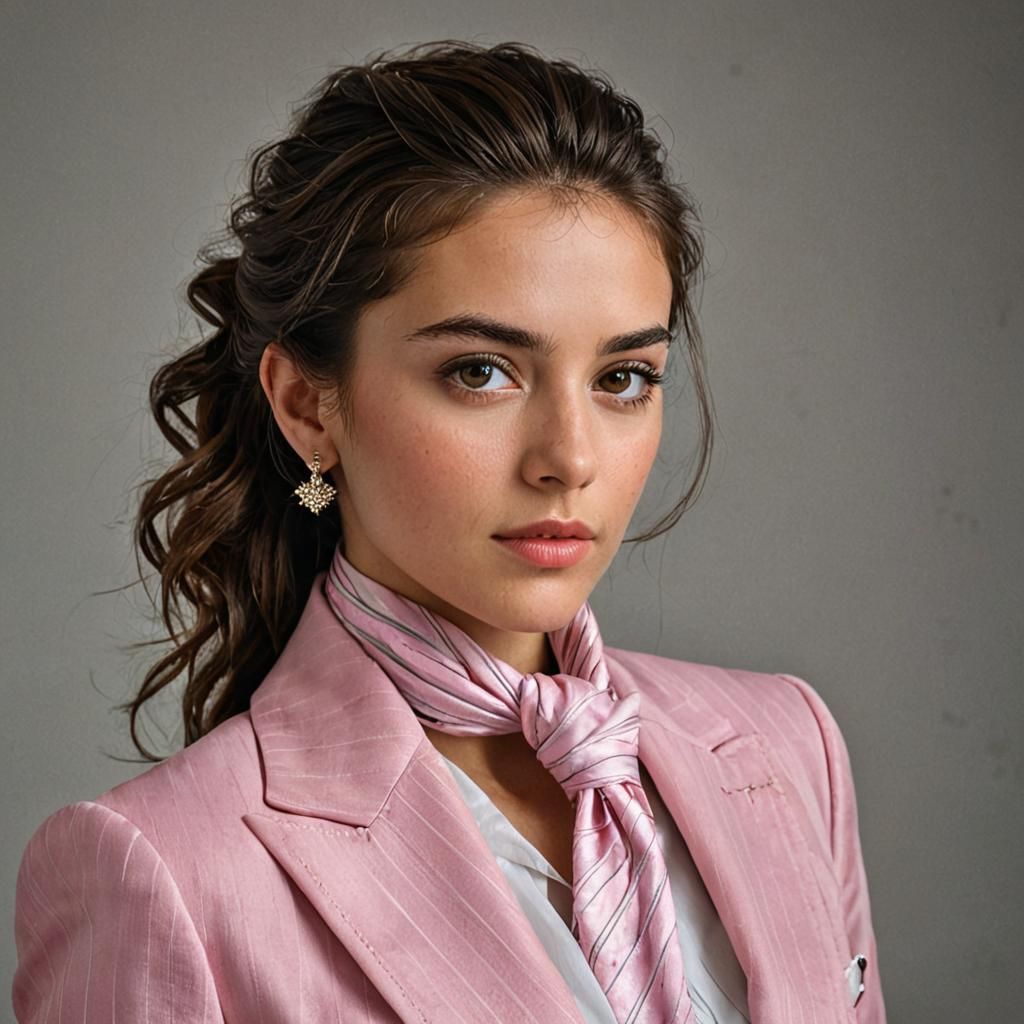 Professional Portrait of a Turkish Woman in Pink Suit