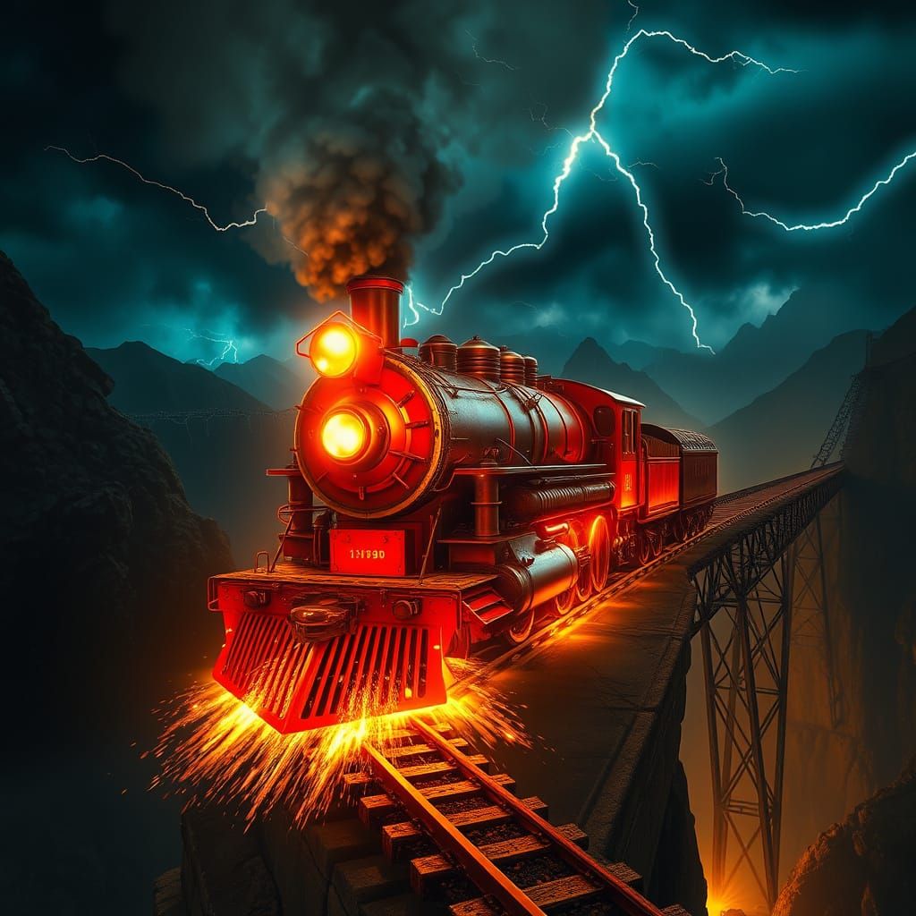 Colossal Steam Locomotive Careens Down Mountain Railway at N...