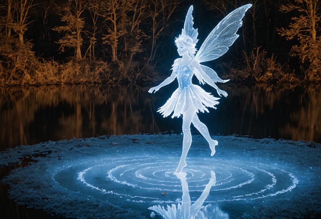 Frost Fairy Turns Autumn Lake to Winter