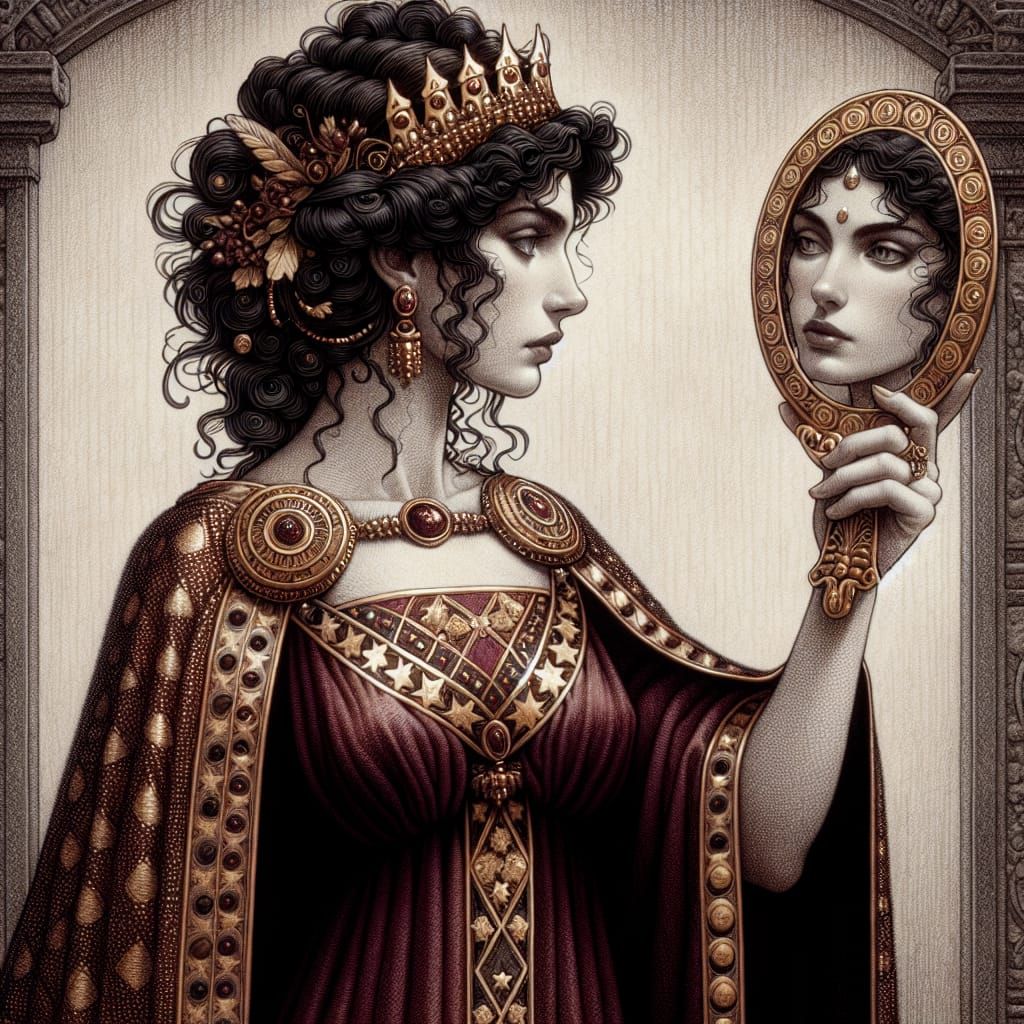 Etruscan Goddess of Fate and Fame in Regal Attire