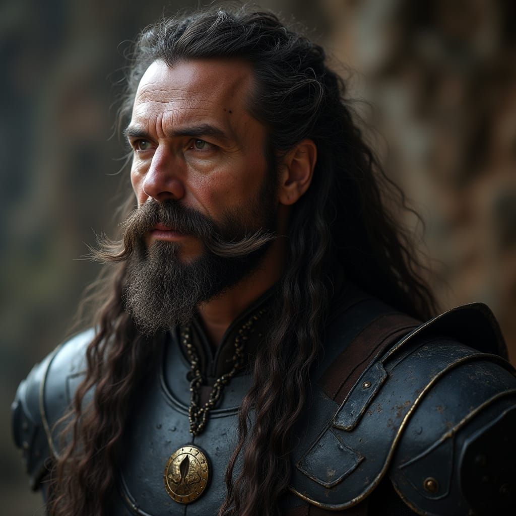 Fearsome Klingon Warrior in Dark Armor