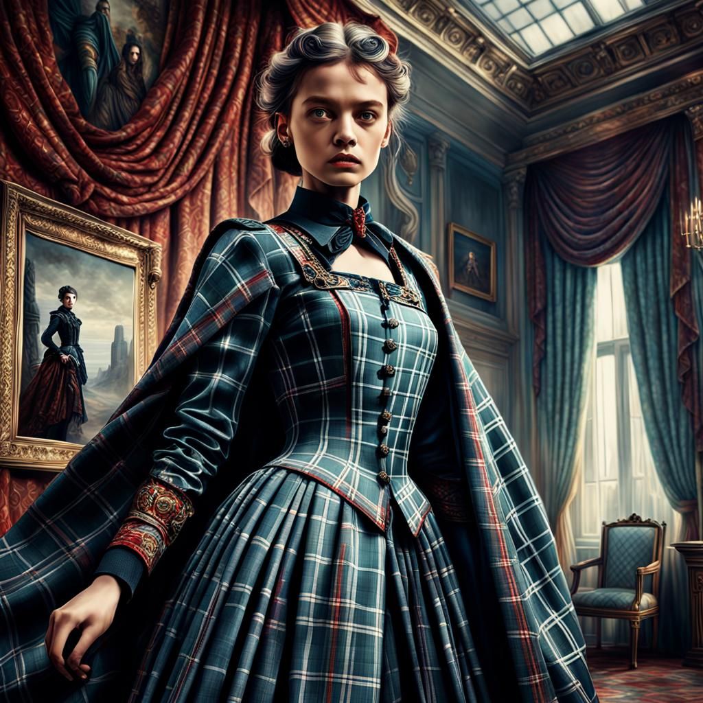Hyperrealistic Plaid Portrait: Cinematic, Detailed, Atmosphe...
