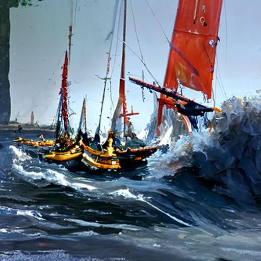 Danish Fleet Oil Painting by James Gurney