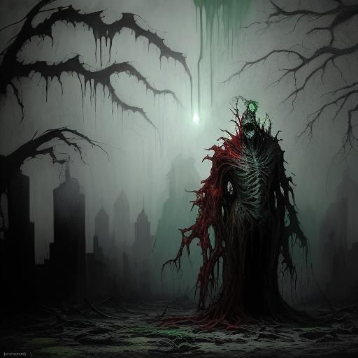 Zombies weird human body, Grotesque and existential art, surrealist inspired by Francis Bacon