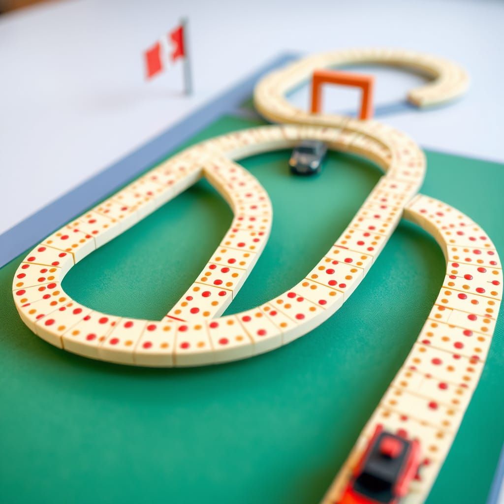 Domino Race Track with Miniature Cars